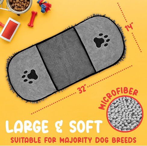HomETCH 2 Pcs Dog Towels for Drying Dogs, Dog Bath Towel Microfiber Chenille, with Silicone Pet Brush Pet Towel, Pet Towels for Dogs, Microfiber Towel Pet, Microfiber Dog Towels in Saudi Arabia