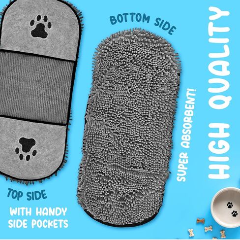 HomETCH 2 Pcs Dog Towels for Drying Dogs, Dog Bath Towel Microfiber Chenille, with Silicone Pet Brush Pet Towel, Pet Towels for Dogs, Microfiber Towel Pet, Microfiber Dog Towels in Saudi Arabia
