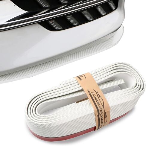 GKmow Pack-1 8.2Ft Car Anti-Collision Rubber Strip, Universal Car Front Lip, Front Bumper Lip, Carbon Lip, Side Skirt, Front Lip Spoiler Waterproof Protection (Carbon Fiber Black) in Saudi Arabia