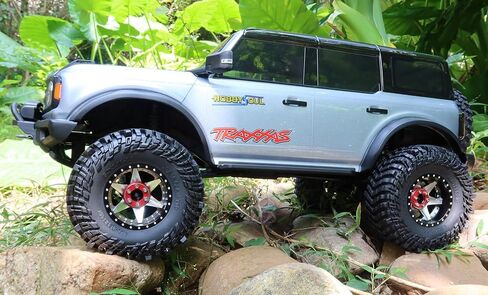 HOBBYSOUL 5.0'' Tall Soft Sticky 2.2 Tires & Adjustable 4 Negative Offsets 2.2 Beadlock Wheels Rims Silver Black For RC Mud Crawler All Terrain Trail Gen7 Gen8 Capra Wraith TRX4, (4-Pack) in Saudi Arabia