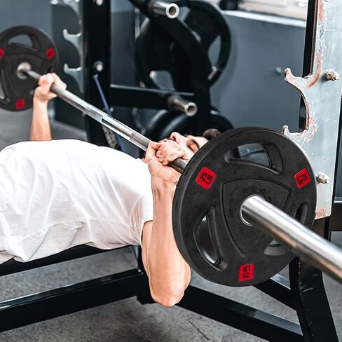 Weight Plates 2-Inch Rubber Coated Olympic Cast Iron Grip Plates Bumper Plates in Pairs or Single for Strength Training, Weightlifting and Bodybuilding in Saudi Arabia