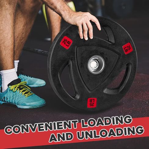 Weight Plates 2-Inch Rubber Coated Olympic Cast Iron Grip Plates Bumper Plates in Pairs or Single for Strength Training, Weightlifting and Bodybuilding in Saudi Arabia