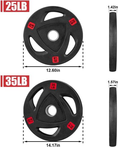 Weight Plates 2-Inch Rubber Coated Olympic Cast Iron Grip Plates Bumper Plates in Pairs or Single for Strength Training, Weightlifting and Bodybuilding in Saudi Arabia