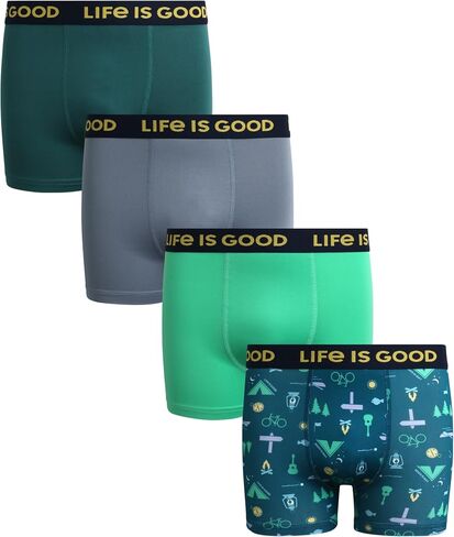 Life is Good Boys' Underwear - 4 Pack Super Soft Boxer Briefs (6-18) in Saudi Arabia