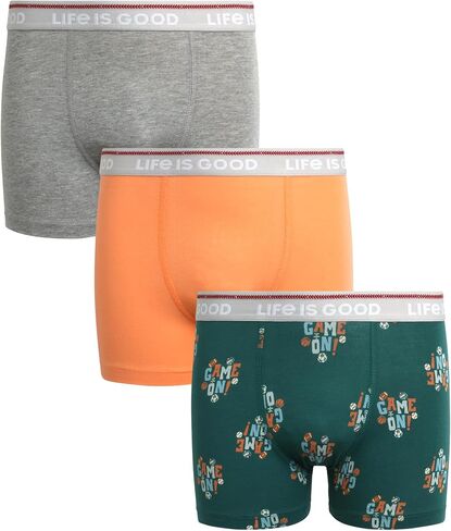 Life is Good Boys' Underwear - 3 Pack Casual Stretch Boxer Briefs (6-18) in Saudi Arabia