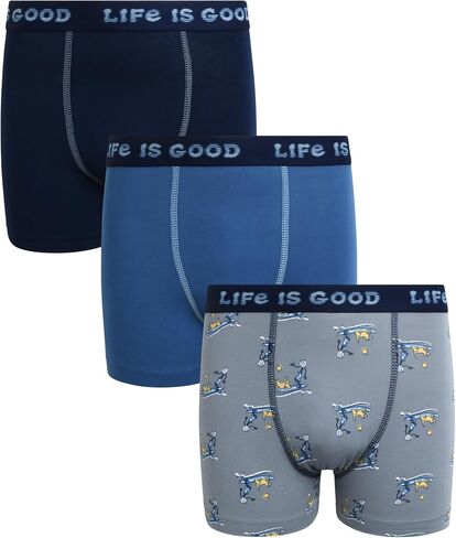 Life is Good Boys' Underwear - 3 Pack Casual Stretch Boxer Briefs (6-18) in Saudi Arabia