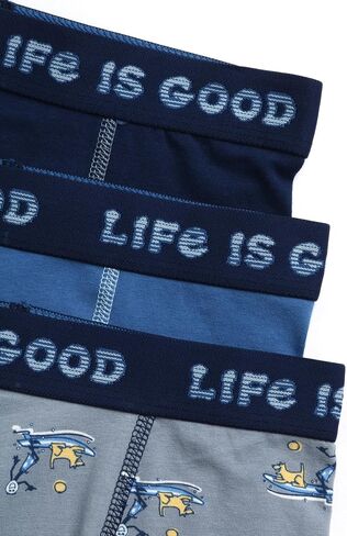 Life is Good Boys' Underwear - 3 Pack Casual Stretch Boxer Briefs (6-18) in Saudi Arabia