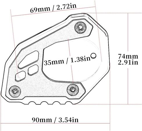 MotHeart Kickstand Pad For K.TM 690 ENDURO/R/SMC R 890 SMT 390/790/890/1050/1090/1190 Adventure R 1290 Super Adventure R/T/S For H.usqvarna 701 Enduro/Supermoto/LR Norden 901 Expedition (Orange&Black) in Saudi Arabia