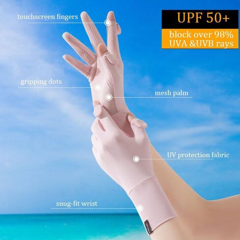 CAMSTIC Women's UPF 50+ Mesh Palm Touchscreen Driving Gloves for Sun Protection in Saudi Arabia