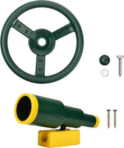Playground Accessories Swingset Attachments for Kids with Pirate Ship Wheel Toy Telescope and Telephone Steering Wheel with Mounting Tools for Kids Indoor Outdoor Gym Backyard Playset Gift Replacement in Saudi Arabia