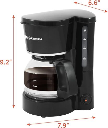ماكينة صنع القهوة الأوتوماتيكية من Elite Gourmet EHC4128 بسعة 4 أكواب مع خاصية الإيقاف المؤقت والتقديم، إبريق زجاجي، فلتر قابل لإعادة الاستخدام، مفتاح تشغيل/إيقاف، حافظ على الدفء، مؤشر لمستوى الماء، أسود in Kuwait