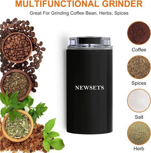 NEWSETS Single Serve Coffee Maker for K Cups and Ground Coffee, 4 in 1 Coffee Machine with Grinder and Milk Frother, 6 to 14oz Brew Sizes, 28oz Removable Water Reservoir, Self-cleaning Function, Black in Saudi Arabia