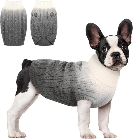 سترة كوينمور للكلاب، سترة صوفية ناعمة متماسكة للكلاب الصغيرة والمتوسطة والقطط والبنات، ملابس للكلاب بياقة مدورة دافئة للطقس البارد للكلاب الألمانية (S، وردي) in Kuwait