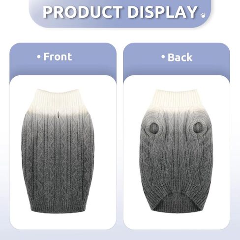 سترة كوينمور للكلاب، سترة صوفية ناعمة متماسكة للكلاب الصغيرة والمتوسطة والقطط والبنات، ملابس للكلاب بياقة مدورة دافئة للطقس البارد للكلاب الألمانية (S، وردي) in Kuwait