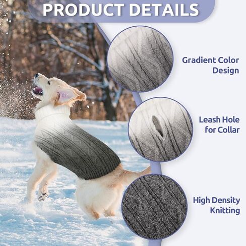 سترة كوينمور للكلاب، سترة صوفية ناعمة متماسكة للكلاب الصغيرة والمتوسطة والقطط والبنات، ملابس للكلاب بياقة مدورة دافئة للطقس البارد للكلاب الألمانية (S، وردي) in Kuwait