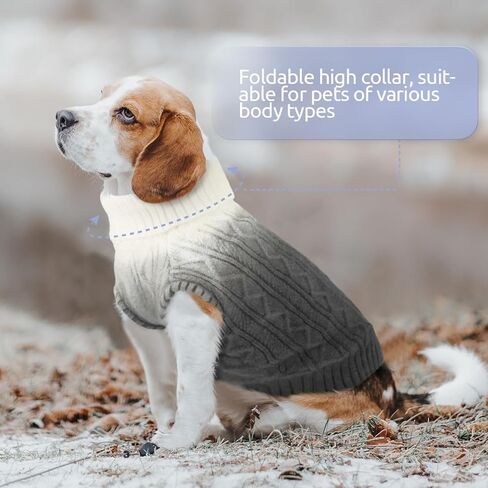 سترة كوينمور للكلاب، سترة صوفية ناعمة متماسكة للكلاب الصغيرة والمتوسطة والقطط والبنات، ملابس للكلاب بياقة مدورة دافئة للطقس البارد للكلاب الألمانية (S، وردي) in Kuwait