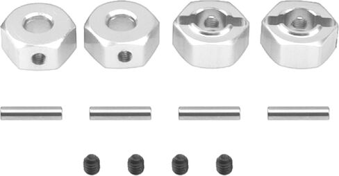 Vgoohobby Metal 12mm Wheel Hex Hub Drive Adapters with Pins Screws Compatible with 1/10 Arrma Senton Granite Typhon Vorteks 3S Big Rock RC Car (Silver) in Saudi Arabia