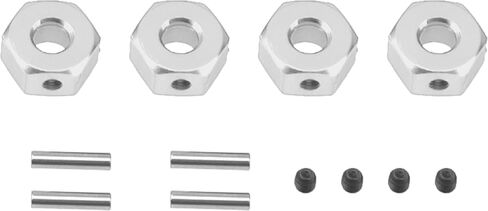 Vgoohobby Metal 12mm Wheel Hex Hub Drive Adapters with Pins Screws Compatible with 1/10 Arrma Senton Granite Typhon Vorteks 3S Big Rock RC Car (Silver) in Saudi Arabia