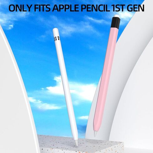 AZF Pencil Case Compatible with Apple Pencil 1st Generation Case, New Two Color Pen Cap Match, Silicone Protective Case, Comfortable Silicone Feel. (Pink) in Saudi Arabia