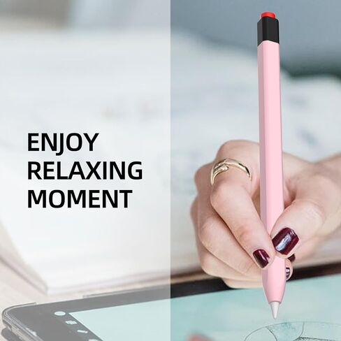 AZF Pencil Case Compatible with Apple Pencil 1st Generation Case, New Two Color Pen Cap Match, Silicone Protective Case, Comfortable Silicone Feel. (Pink) in Saudi Arabia