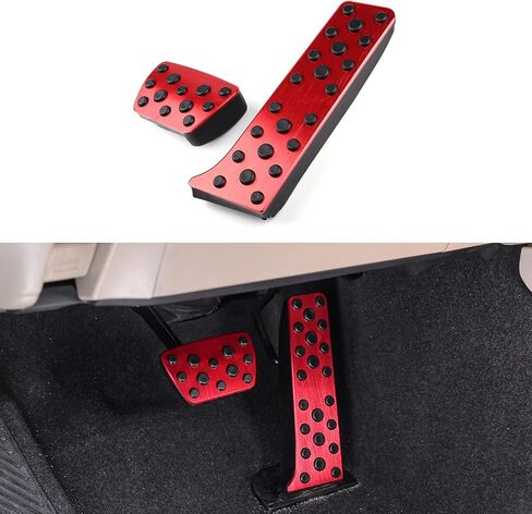 Spotrim لسيارة Toyota Camry 2018-2024 غطاء دواسة فرامل ناقل الحركة الأوتوماتيكي بدون مثقاب وسادة مضادة للانزلاق لسيارة Toyota RAV4 2020-2024، Highlander 2022 2023 2024، Sienna Venza 2021-2023 (أحمر) in Kuwait