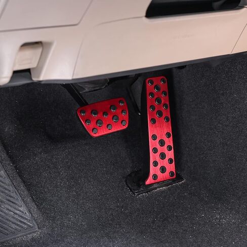 Spotrim لسيارة Toyota Camry 2018-2024 غطاء دواسة فرامل ناقل الحركة الأوتوماتيكي بدون مثقاب وسادة مضادة للانزلاق لسيارة Toyota RAV4 2020-2024، Highlander 2022 2023 2024، Sienna Venza 2021-2023 (أحمر) in Kuwait