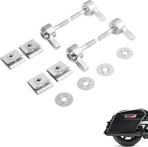 WOWTK Saddlebag Mount Kit, Set of Hard saddlebag Lever Lock mounting for Harley 1993-later All Touring Models FLT FLHT FLHTCU FLHRC Road King Street Glide Electra Glide,Chrome in Kuwait