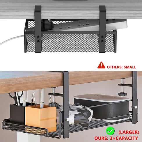 LIFEFAN Cable Management Under Desk Cord Wire Organizer Under Desk Cable Management Tray Under Desk Shelf (Medium) in Saudi Arabia