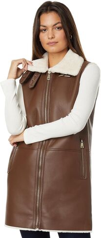 Lauren Ralph Lauren Nappa Faux Shearling Vest in Saudi Arabia