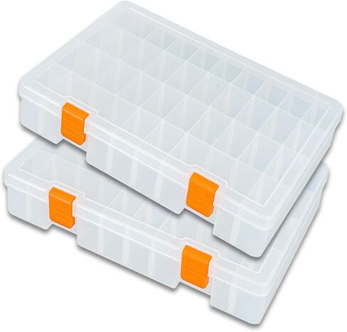 صندوق طُعم صيد السمك من coxoe-صندوق تخزين بلاستيكي مع فواصل قابلة للإزالة-صينية صندوق معالجة-2 عبوة منظم أدوات صيد الأسماك in Kuwait