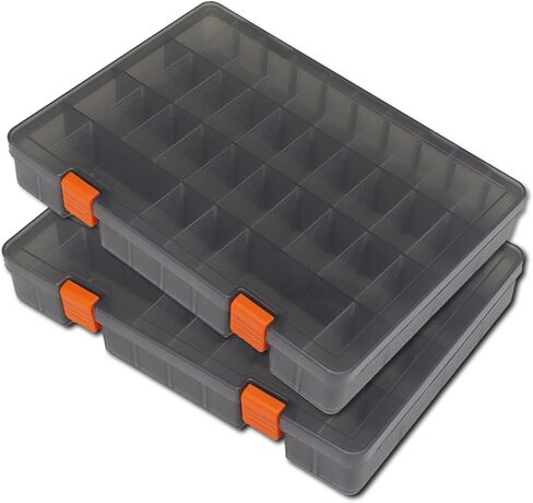 coxoe Fishing Lure Box-Plastic Storage Box with Removable Dividers-Tackle Box Tray-2 Packs Fishing Tackle Organizer in Saudi Arabia