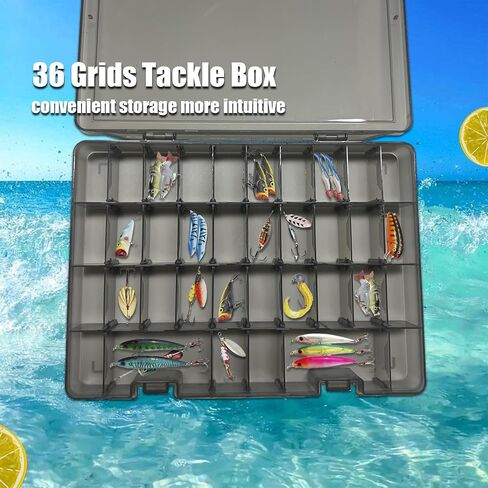 coxoe Fishing Lure Box-Plastic Storage Box with Removable Dividers-Tackle Box Tray-2 Packs Fishing Tackle Organizer in Saudi Arabia