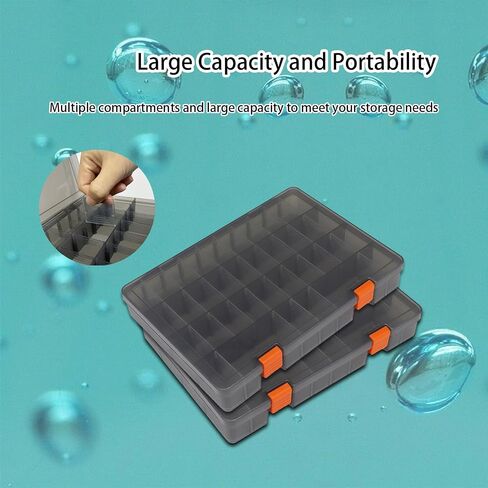 coxoe Fishing Lure Box-Plastic Storage Box with Removable Dividers-Tackle Box Tray-2 Packs Fishing Tackle Organizer in Saudi Arabia