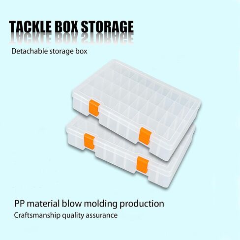 صندوق طُعم صيد السمك من coxoe-صندوق تخزين بلاستيكي مع فواصل قابلة للإزالة-صينية صندوق معالجة-2 عبوة منظم أدوات صيد الأسماك in Kuwait