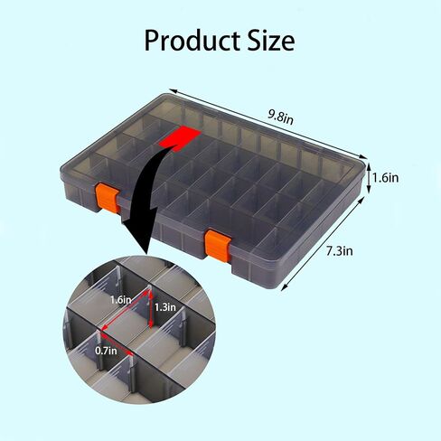 coxoe Fishing Lure Box-Plastic Storage Box with Removable Dividers-Tackle Box Tray-2 Packs Fishing Tackle Organizer in Saudi Arabia