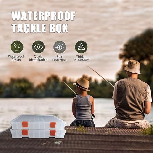 صندوق طُعم صيد السمك من coxoe-صندوق تخزين بلاستيكي مع فواصل قابلة للإزالة-صينية صندوق معالجة-2 عبوة منظم أدوات صيد الأسماك in Kuwait