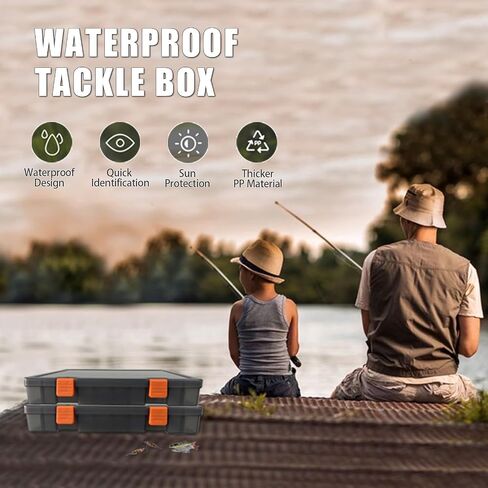 coxoe Fishing Lure Box-Plastic Storage Box with Removable Dividers-Tackle Box Tray-2 Packs Fishing Tackle Organizer in Saudi Arabia