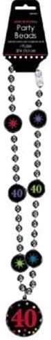 amscan 40th Birthday Beaded Necklace Party Accessory 76cm - 1 Pc. in Saudi Arabia