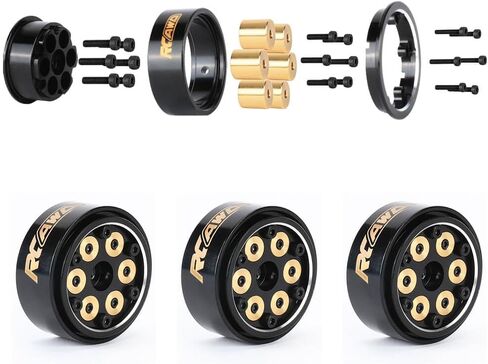 RCAWD Cyberwheelz 1.3 Beadlock SCX24 Rim for Axial 1/24 SCX24 FMS FCX24 1/18 TRX4M Series Upgrades Parts Black in Saudi Arabia