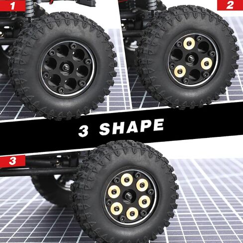 RCAWD Cyberwheelz 1.3 Beadlock SCX24 Rim for Axial 1/24 SCX24 FMS FCX24 1/18 TRX4M Series Upgrades Parts Black in Saudi Arabia
