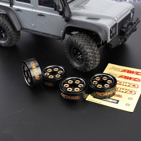 RCAWD Cyberwheelz 1.3 Beadlock SCX24 Rim for Axial 1/24 SCX24 FMS FCX24 1/18 TRX4M Series Upgrades Parts Black in Saudi Arabia