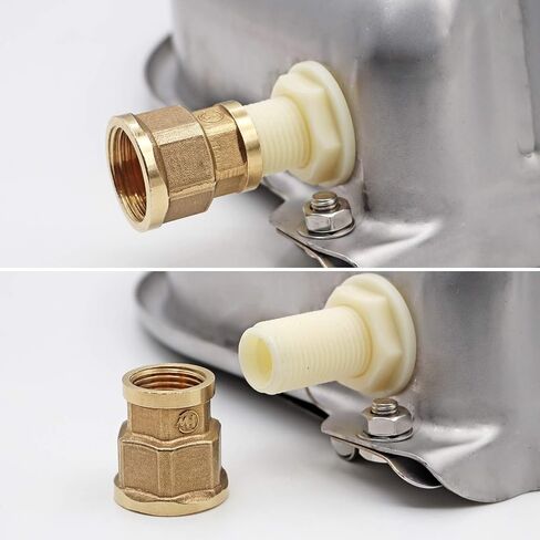 MUDUOBAN الفولاذ المقاوم للصدأ صمام الطوف وعاء الماء مع موصل للماشية الحصان التلقائي خنزير الماعز الحيوانات الأليفة سقي مع المكونات in Kuwait