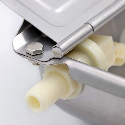 MUDUOBAN الفولاذ المقاوم للصدأ صمام الطوف وعاء الماء مع موصل للماشية الحصان التلقائي خنزير الماعز الحيوانات الأليفة سقي مع المكونات in Kuwait