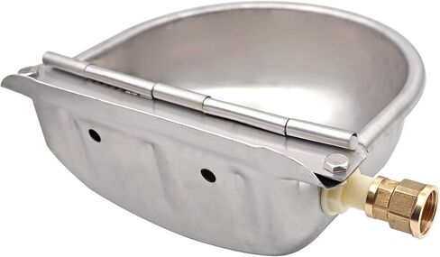 MUDUOBAN الفولاذ المقاوم للصدأ صمام الطوف وعاء الماء مع موصل للماشية الحصان التلقائي خنزير الماعز الحيوانات الأليفة سقي مع المكونات in Kuwait