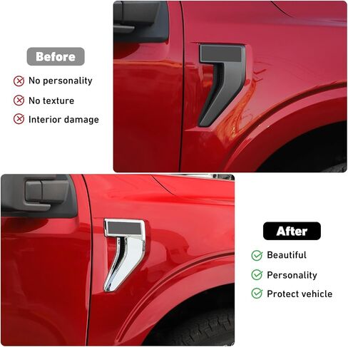Linskip Fender Side Emblem Trim Compatible with Ford F150 F250 F350 2021 2022 2023, F150 Fender Badges Cover, F-150 Enterior Accessories(Carbon Fiber Pattern) in Saudi Arabia
