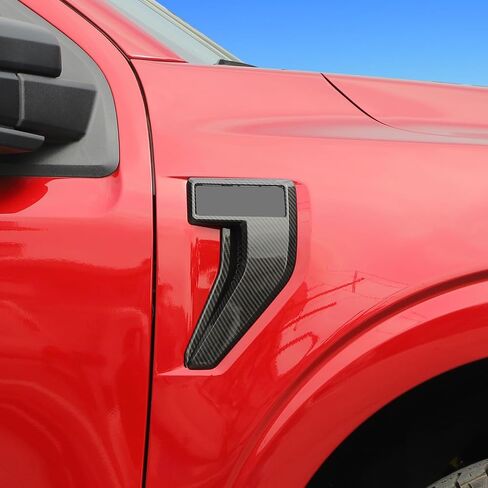 Linskip Fender Side Emblem Trim Compatible with Ford F150 F250 F350 2021 2022 2023, F150 Fender Badges Cover, F-150 Enterior Accessories(Carbon Fiber Pattern) in Saudi Arabia