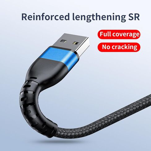 3A 27W usba to USB c Cable(3.3ft+6ft+9ft) Type C Fast Charging Compatible with iPhone 15/15 Plus/15 Pro/15 Pro Max, Samsung Galaxy S20 S10 S9, Note 20 10, LG G8 G7 V30… (5, Blue) in Saudi Arabia