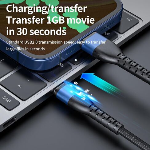 3A 27W usba to USB c Cable(3.3ft+6ft+9ft) Type C Fast Charging Compatible with iPhone 15/15 Plus/15 Pro/15 Pro Max, Samsung Galaxy S20 S10 S9, Note 20 10, LG G8 G7 V30… (5, Blue) in Saudi Arabia