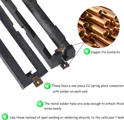 Diitao 8PCS 18650 Battery Holders 1 Slot 18650 Battery Clip Holder Box Case for 18650 Battery Copper Contacts Battery Storage Case(1 Slot 3.7V) in Saudi Arabia