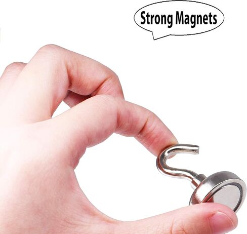 خطافات مغناطيسية Magnetpro، خطاف فتح كبير بوزن 60+ رطل، قاعدة آلية CNC، مثالية للرحلات البحرية والشواية والمناشف والتعليق الداخلي للمطبخ (عبوة من 6 قطع) in Kuwait
